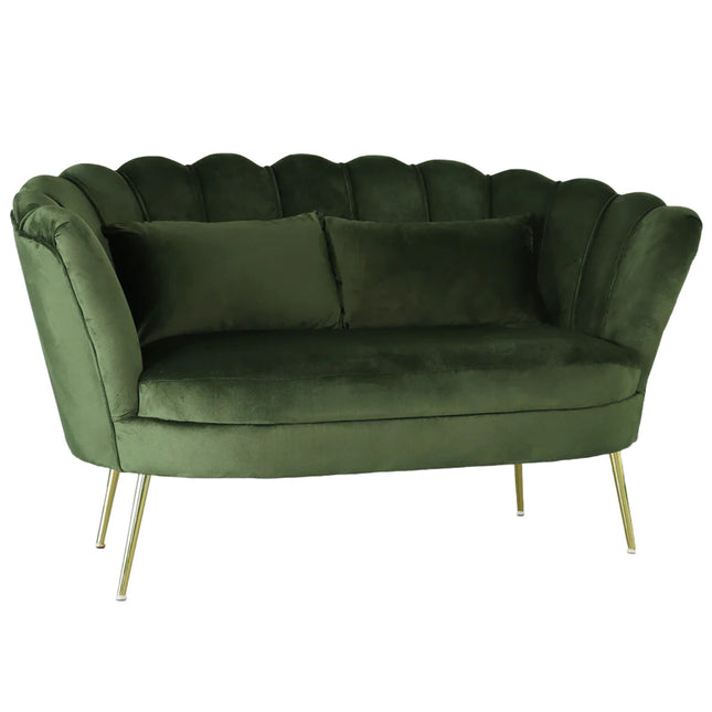 Zitbank donkergroen velvet 140cm Belle