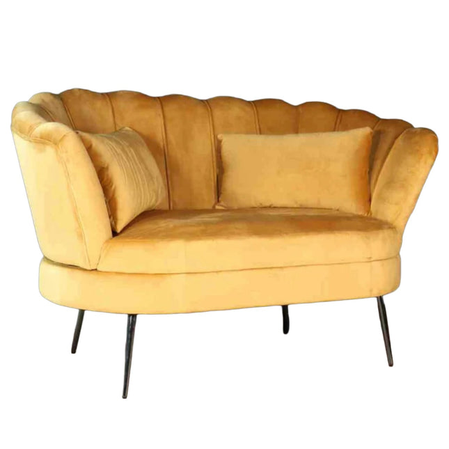 Zitbank goud velvet 140cm Anna