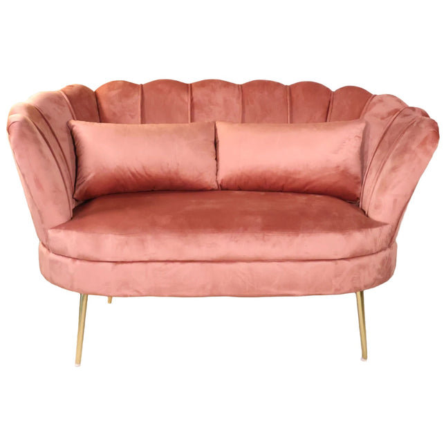 Zitbank oud roze velvet 140cm Belle