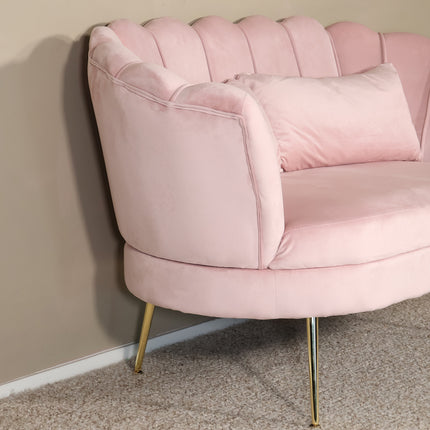 Zitbank roze velvet 135cm Belle