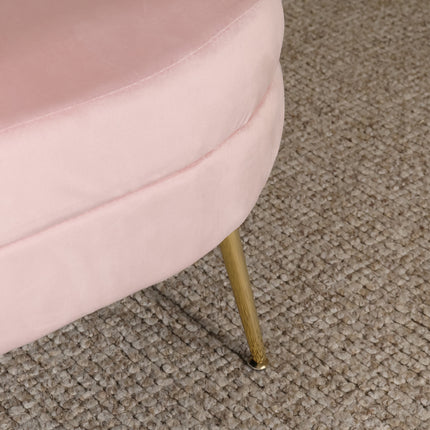 Zitbank roze velvet 135cm Belle