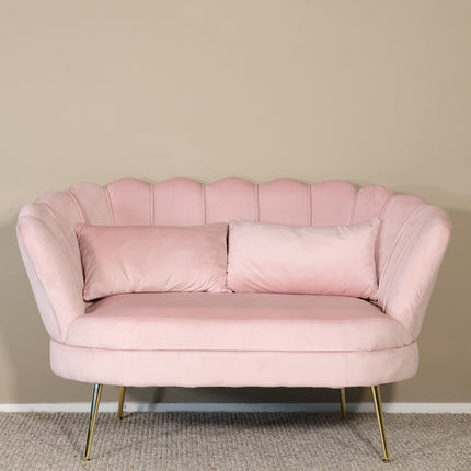 Zitbank roze velvet 135cm Belle