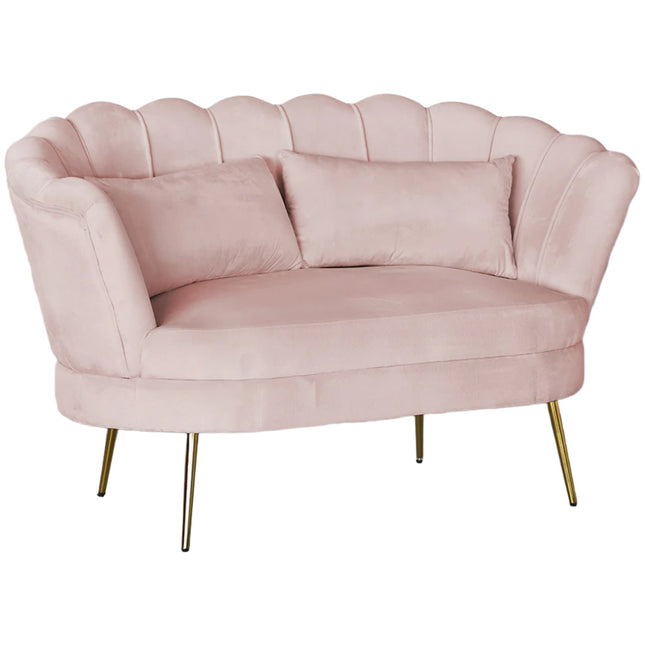 Zitbank roze velvet 140cm Belle