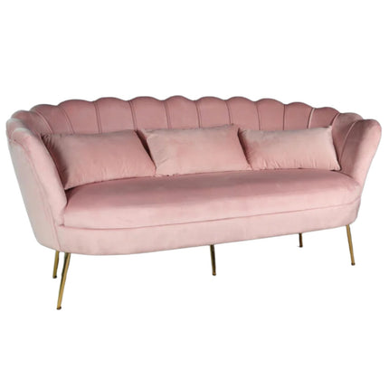 Zitbank roze velvet 180cm Belle