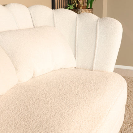 Zitbank wit teddy 135cm Belle