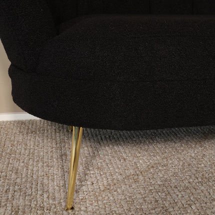 Zitbank zwart teddy 135cm Belle