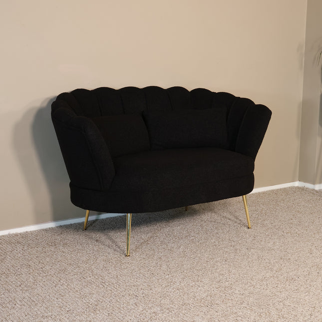 Zitbank zwart teddy 135cm Belle