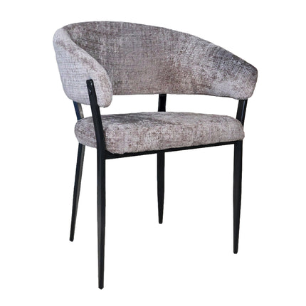 SET DEAL: 4 Eetkamerstoelen taupe chenille Ziva