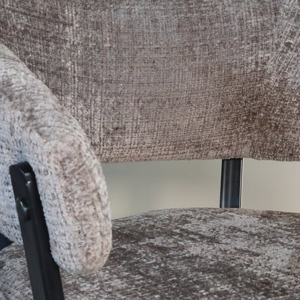 SET DEAL: 4 Eetkamerstoelen taupe chenille Ziva