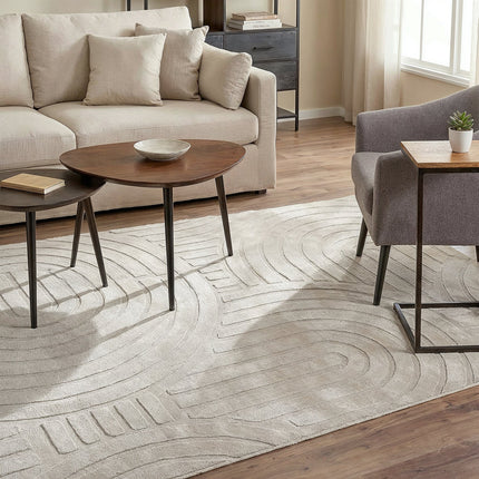 Vloerkleed Japandi gebroken wit 200x350cm