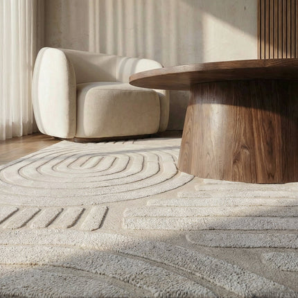 Vloerkleed Japandi gebroken wit 200x350cm