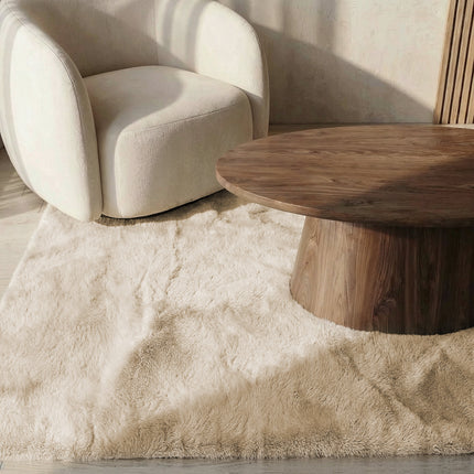 Vloerkleed beige 200x300cm hoogpolig