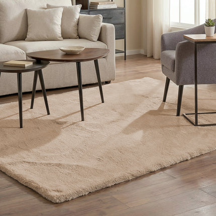 Vloerkleed beige 200x300cm hoogpolig