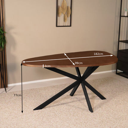 Eettafel organisch Jillian 180cm bruin eiken fineer