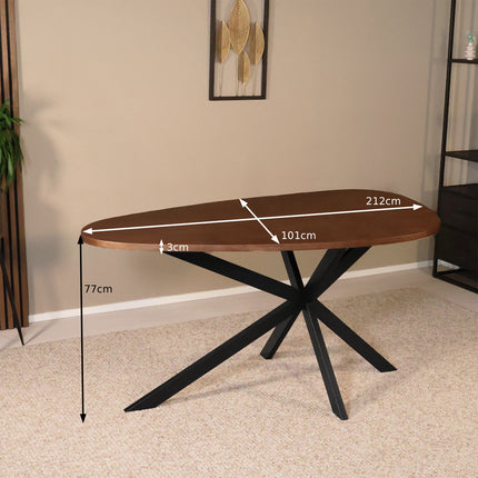 Eettafel organisch Jillian 210cm bruin eiken fineer