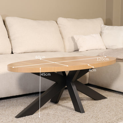 Salontafel ovaal lichtbruin melamine 120cm Denzel