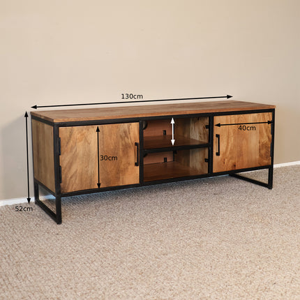 Tv meubel bruin mangohout 130cm Liv