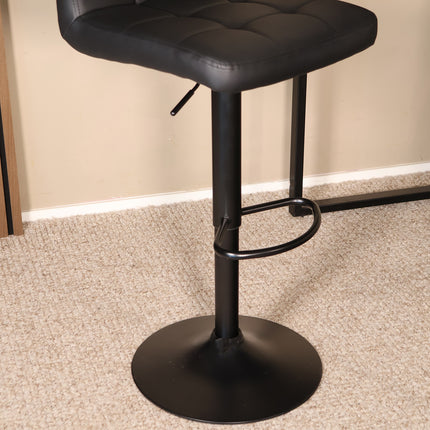 Barkruk Anel zwart kunstleder met zwart onderstel