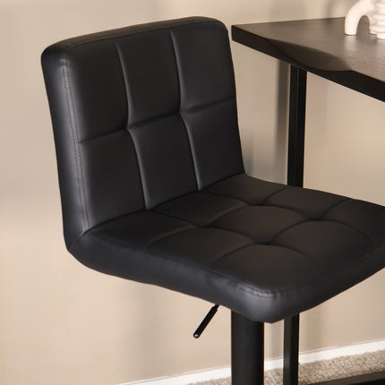 Barkruk Anel zwart kunstleder met zwart onderstel