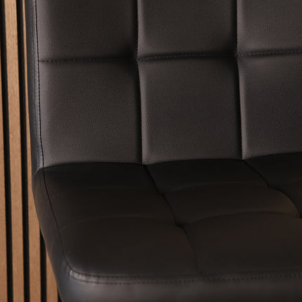 Barkruk Anel zwart kunstleder met zwart onderstel