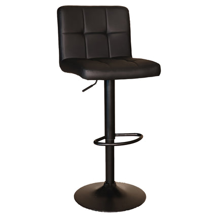 Barkruk Anel zwart kunstleder met zwart onderstel