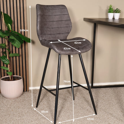 SET DEAL: 4 stuks Barkruk Corinne antraciet microvezel