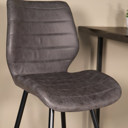 SET DEAL: 4 stuks Barkruk Corinne antraciet microvezel