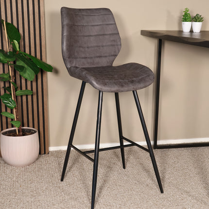 SET DEAL: 2 stuks Barkruk Corinne antraciet microvezel