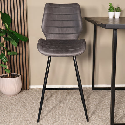 SET DEAL: 2 stuks Barkruk Corinne antraciet microvezel