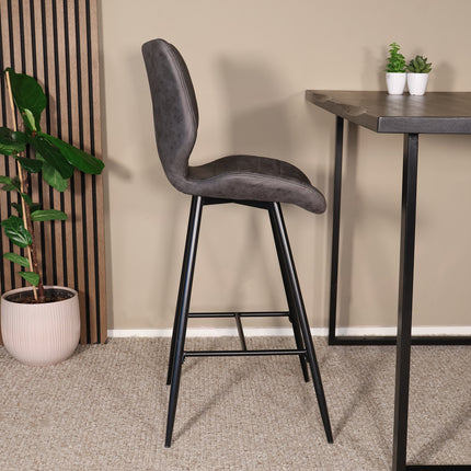 SET DEAL: 4 stuks Barkruk Corinne antraciet microvezel