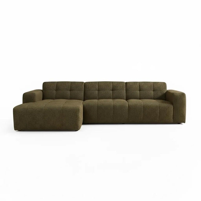 Hoekbank Wave groen polyester 305cm links