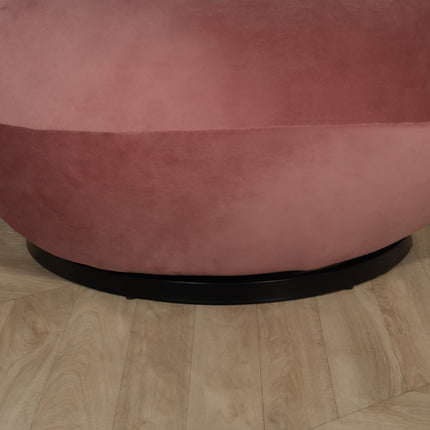 Draai fauteuil Lara velvet oud roze draaibare fauteuil