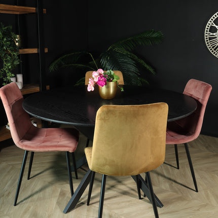 Eettafel Ronsi rond 120cm zwart MDF