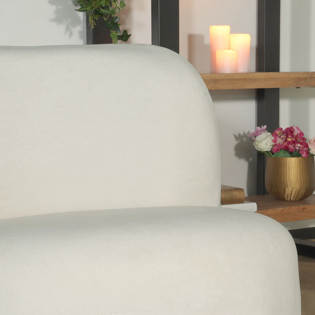 Draai fauteuil Lara velvet creme draaibare fauteuil