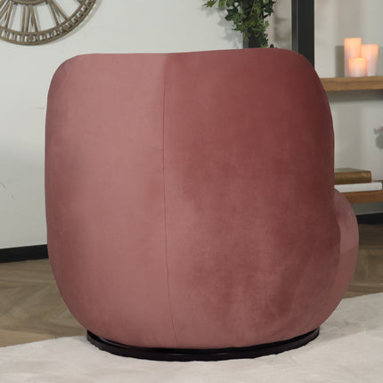 Draai fauteuil Lara velvet oud roze draaibare fauteuil