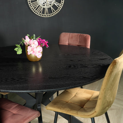 Eettafel Ronsi rond 120cm zwart MDF