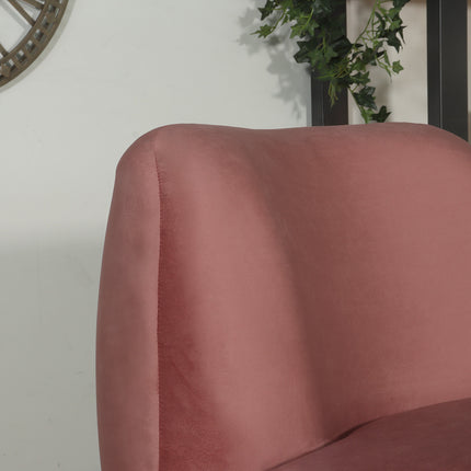 Draai fauteuil Lara velvet oud roze draaibare fauteuil