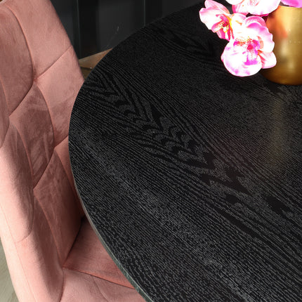 Eettafel Ronsi rond 120cm zwart MDF