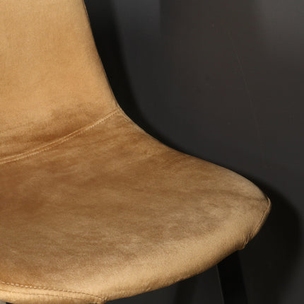SET DEAL: 4 Eetkamerstoelen bruin velvet Simpy