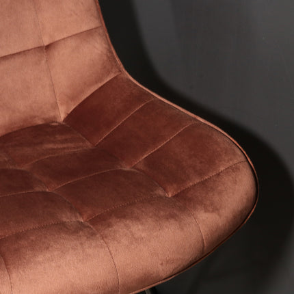 Eetkamerstoel bruin velvet Lux