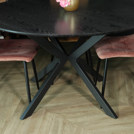 Eettafel Ronsi rond 120cm zwart MDF