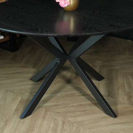 Eettafel Ronsi rond 120cm zwart MDF