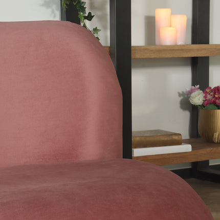 Draai fauteuil Lara velvet oud roze draaibare fauteuil