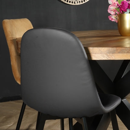 SET DEAL: 4 Eetkamerstoelen antraciet kunstleder Simpy