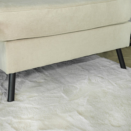 Hoekbank design Lizza 269cm bank beige velvet loungebank zowel links als rechts bankstel