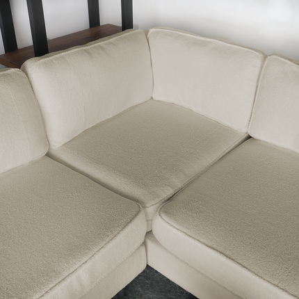 Hoekbank design Puckerto 290cm bank teddy beige hoek loungebank rechts bankstel