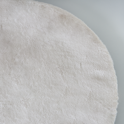 Vloerkleed rond 100cm crème wit hoogpolig tapijt Liv fluffy vloerkleed