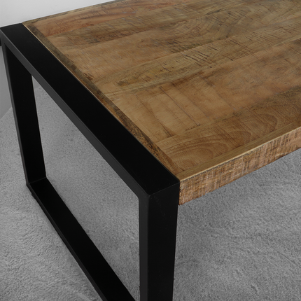 Salontafel industrieel mangohout Danique 110cm side table duurzaam massief hout mango bijzettafel