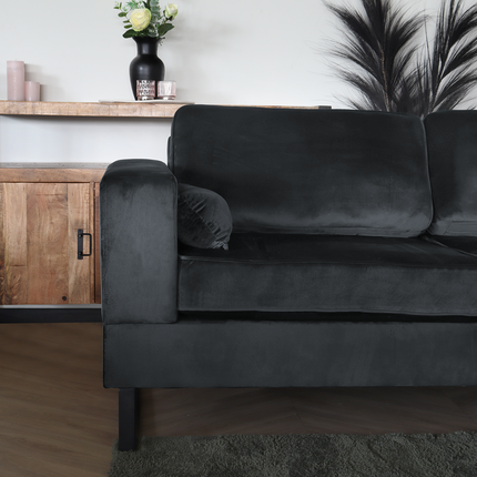 Hoekbank Darsiono antraciet velvet 280cm links en rechts