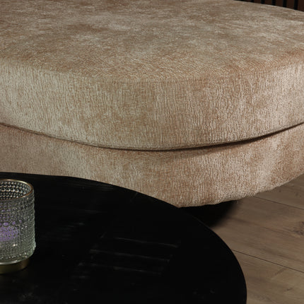 Hoekbank Nox rond taupe chenille 250cm rechts